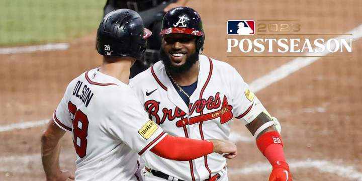 Marcell Ozuna and Matt Olson of the Atlanta Braves
