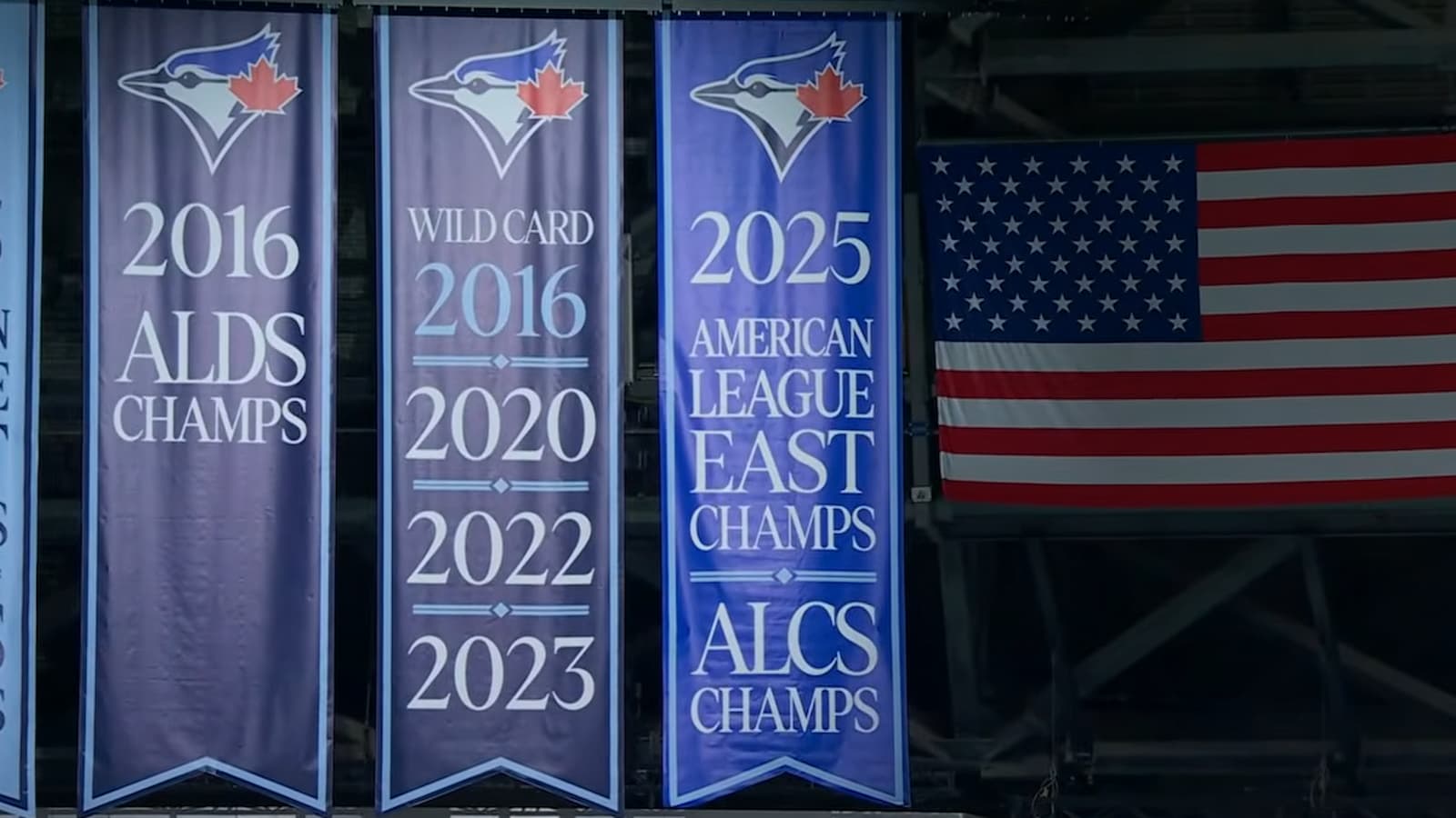 Blue Jays 2025 championship banners